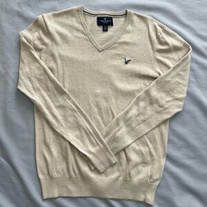American Eagle Outfitters Beige V-Neck Sweater - Men’s Size S